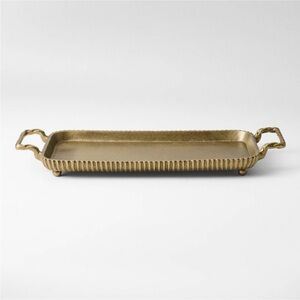Brass Footed Tray with Handles Antique Distressed Finish -Threshold Studio McGee